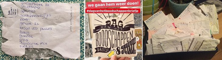 afbeelding versterkt dag van het boodschappenbriefje